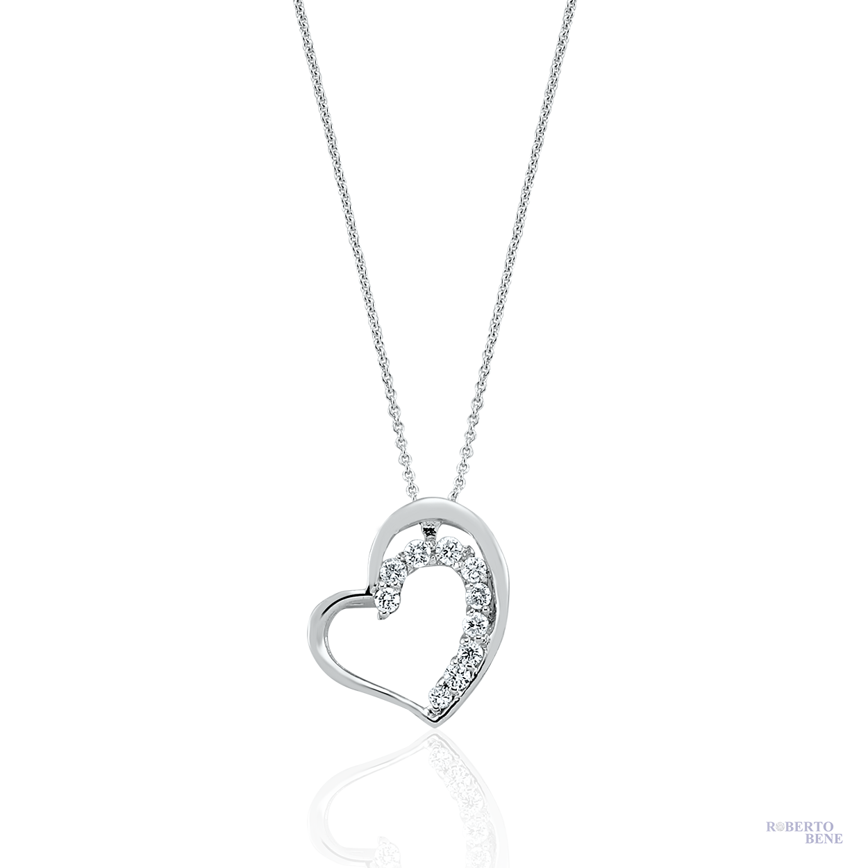 0.16 Karat Romantik Kalp Pırlantalı Kolye