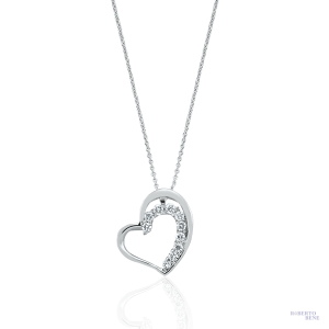 0.16 Karat Romantik Kalp Pırlantalı Kolye