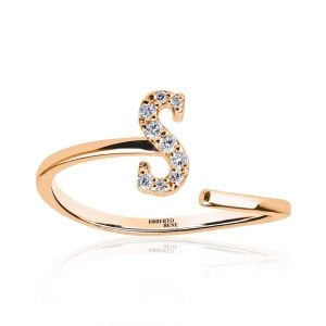 Aşkın Harfleri 0.06 Karat S Harf Pırlanta Yüzük