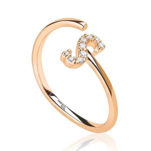 Aşkın Harfleri 0.06 Karat S Harf Pırlanta Yüzük