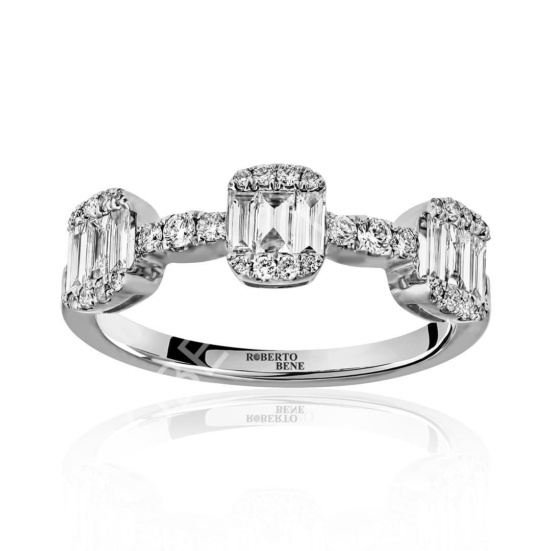 0.61 Karat Baget Tria Model Pırlanta Yüzük