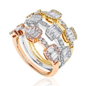 0.61 Karat Baget Tria Model Pırlanta Yüzük