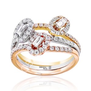 0.20 Karat Karat Baget Pırlantalı Tasarım Tektaş Yüzük