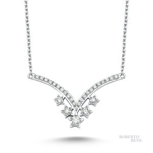 Yıldız Tasarım Pırlantalı V Kolye Modeli