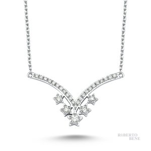 Yıldız Tasarım Pırlantalı V Kolye Modeli