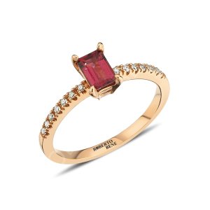 0.80 Karat Turmalinli Tektaş Pırlanta Yüzük