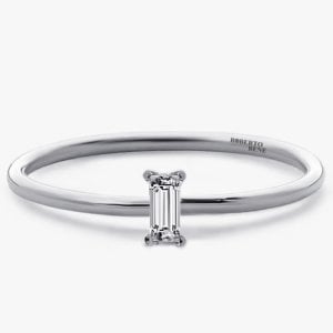 0.10 Karat F Renk Baget Pırlanta Yüzük | Roberto Bene