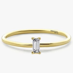 0.10 Karat F Renk Baget Pırlanta Yüzük | Roberto Bene