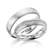 0.40ct Tamtur Pırlantalı Bombeli Altın Çift Alyans Rose Altın