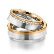 0.40ct Tamtur Pırlantalı Altın Çift Alyans Beyaz Altın