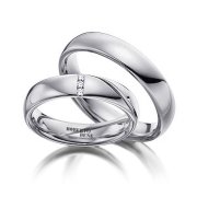 Pırlantalı Klasik Bombeli Düz Altın Alyans Rose Altın