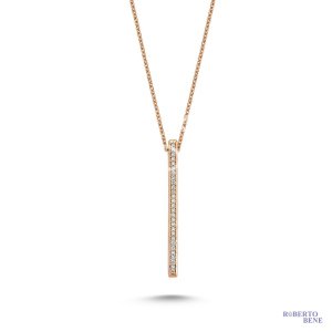 0.10 Karat Roberto Bene Pırlanta Çubuk Kolye