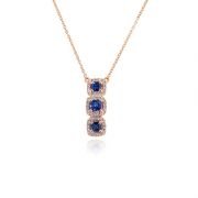 0.52 Karat Cushion Safir ve Pırlantalı Tria Kolye | Roberto Bene