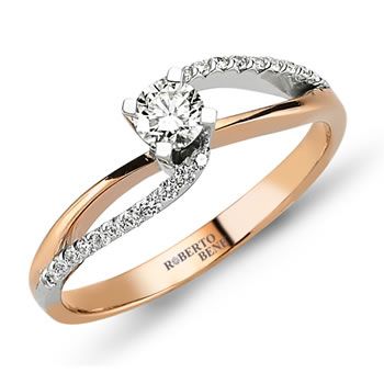 0.39 Karat Rose Altın Pırlanta Tektaş Yüzük Estiva Serisi