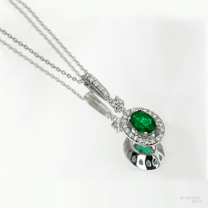 Zümrüt Taşlı Pırlanta Kolye Regina Dizayn