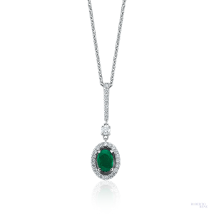 0.99 Karat Zümrüt Taşlı Pırlanta Kolye Regina Dizayn