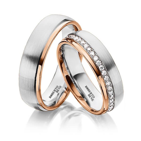 Modern Tarz Taşlı Altın Evlilik Alyansı Zirkon Taşlı