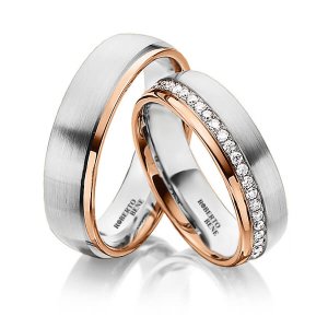 Modern Tarz Taşlı Altın Evlilik Alyansı Zirkon Taşlı