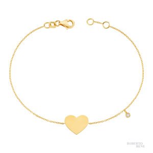 0.02 Karat Pırlantalı Kalp Bileklik