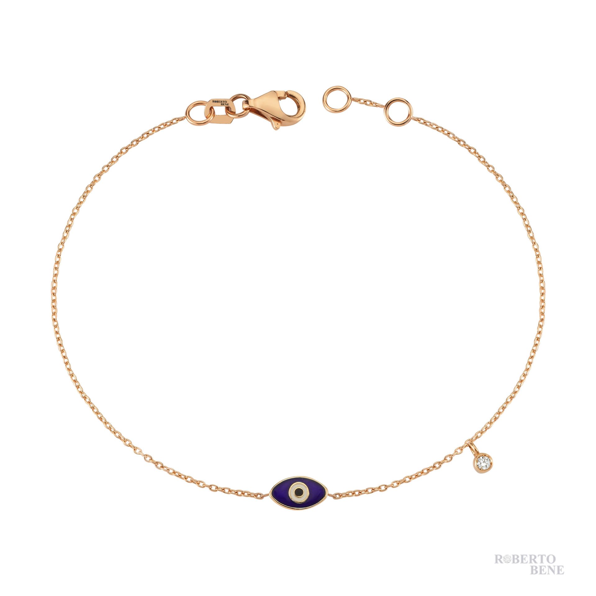 0.02 Karat Mineli Göz Pırlanta Nazar Bileklik