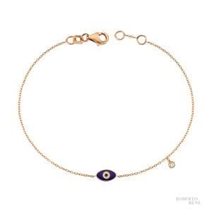 0.02 Karat Mineli Göz Pırlanta Nazar Bileklik