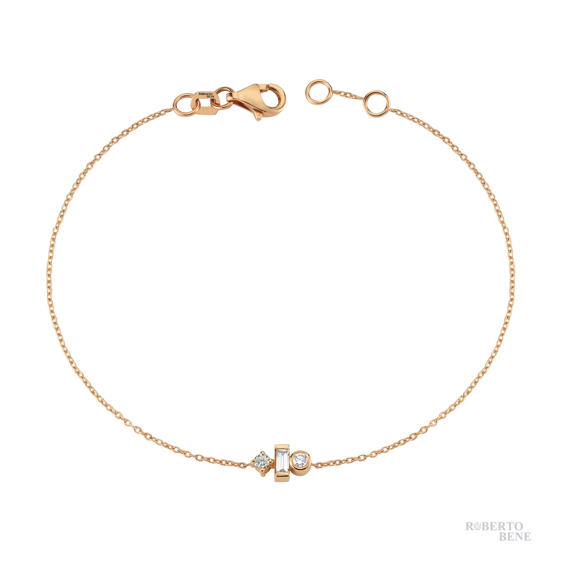 0.14 Karat Tria Baget ve Yuvarlak Kesim Pırlantalı Bileklik