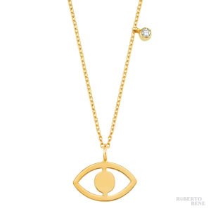 0.02 Karat Pırlantalı Göz Kolye