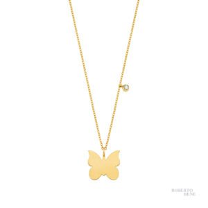 0.02 Karat Pırlantalı Kelebek Kolye