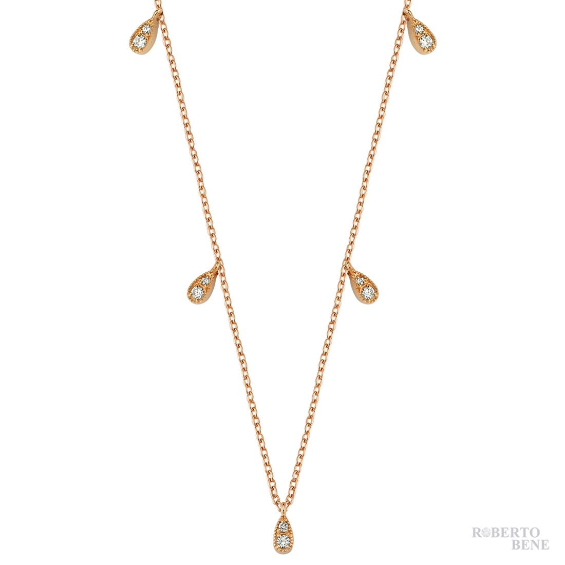 0.07 Karat Pırlanta Taşlı Damla Tasarım Kolye