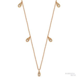 0.07 Karat Pırlanta Taşlı Damla Tasarım Kolye