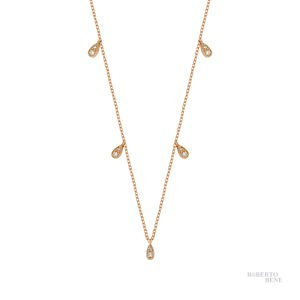 0.07 Karat Pırlanta Taşlı Damla Tasarım Kolye